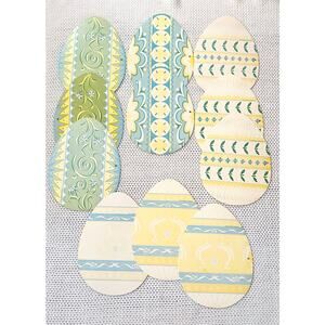 The Beistle Company Die Cut Double Sided Vintage 1978 Easter Egg Decor Set of 11